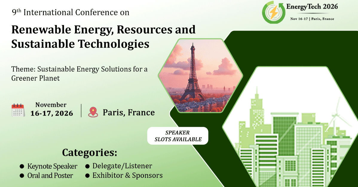 9th International Conference on Renewable Energy, Resources and Sustainable Technologies 