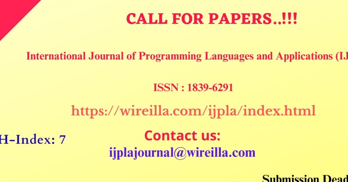 International Journal of Programming Languages and Applications ( IJPLA)