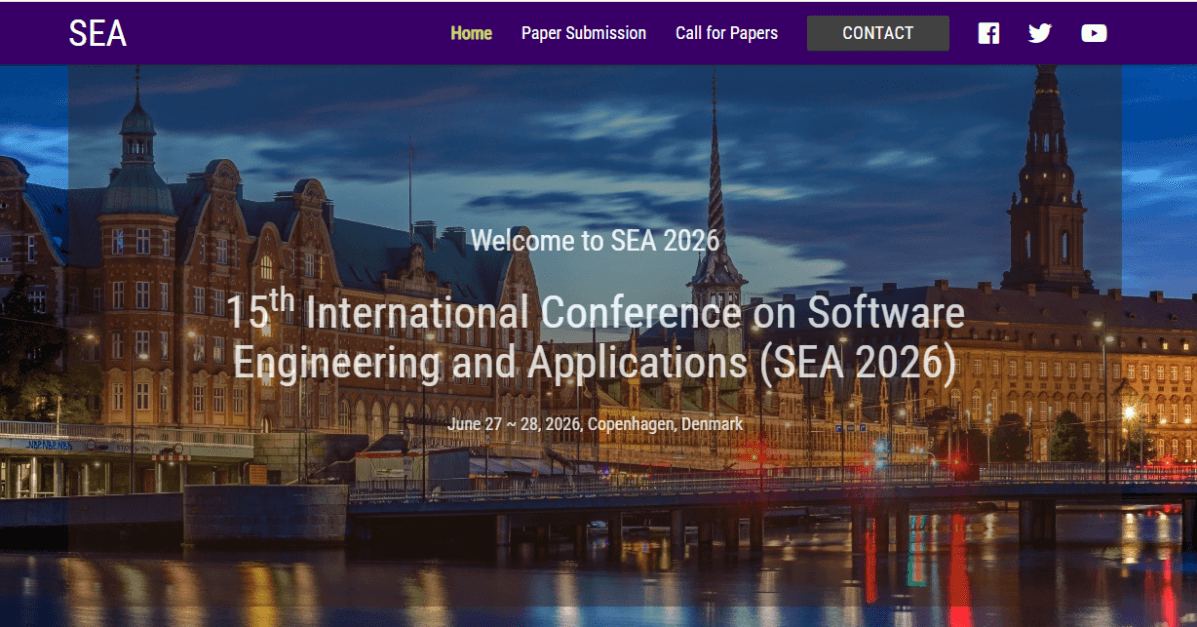 15th International Conference on Software Engineering and Applications (SEA 2026)