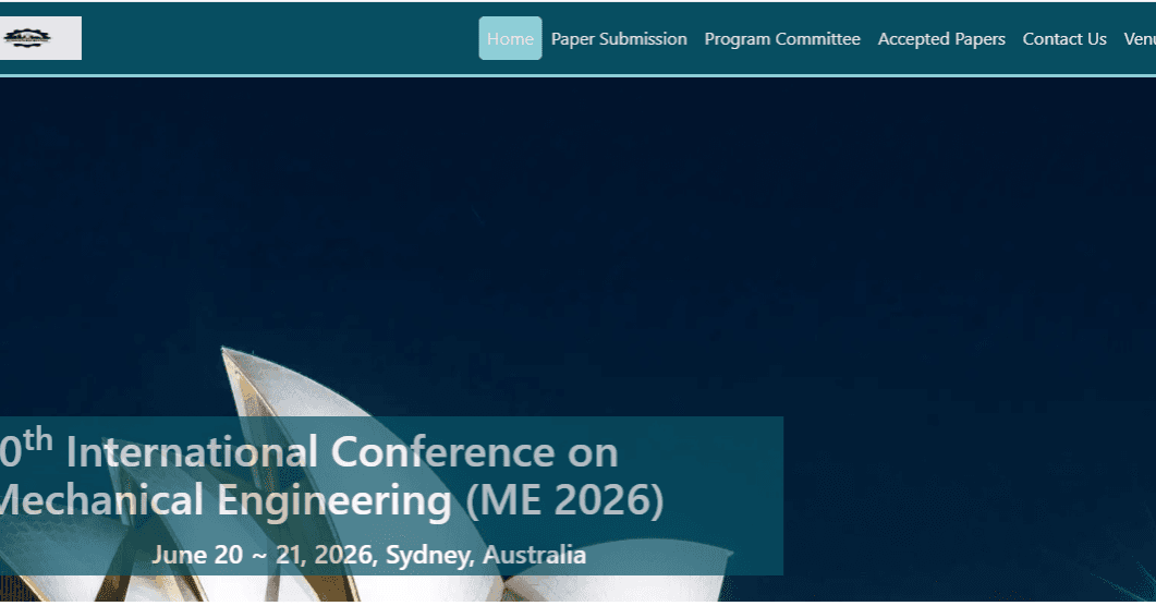 10th International Conference on Mechanical Engineering (ME 2026)