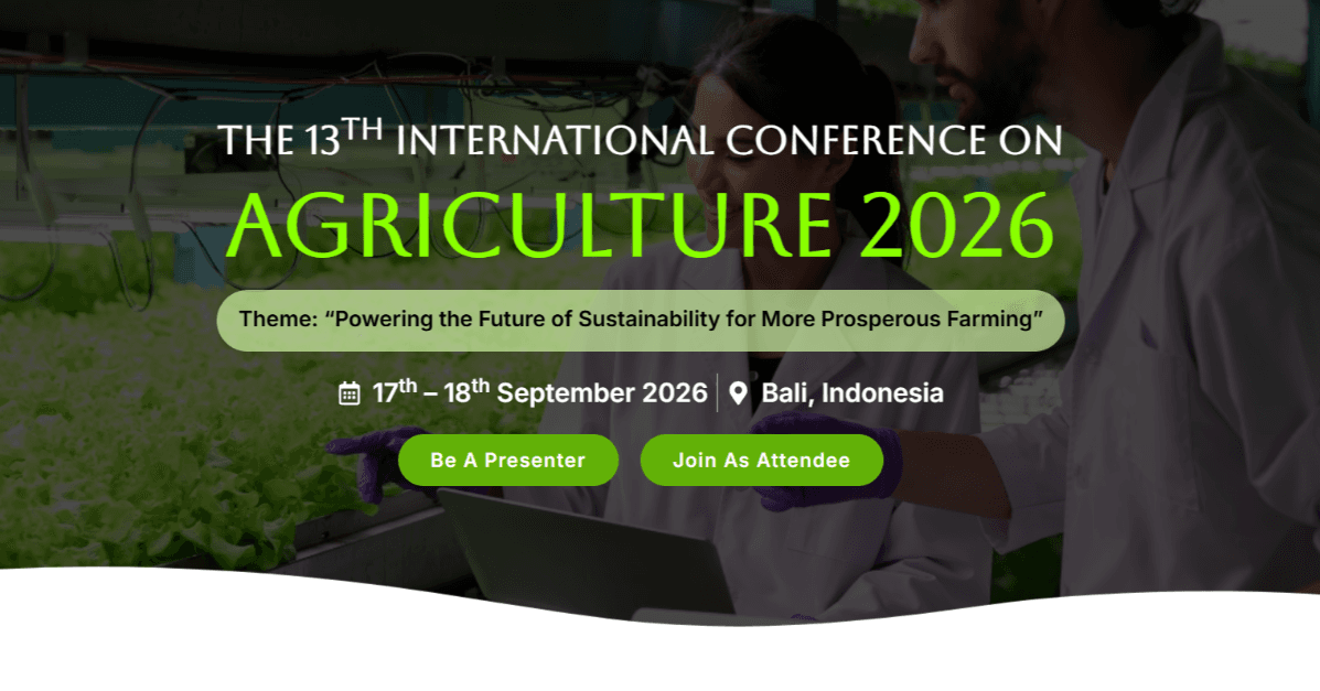  The 13th International Conference on Agriculture 2026 logo