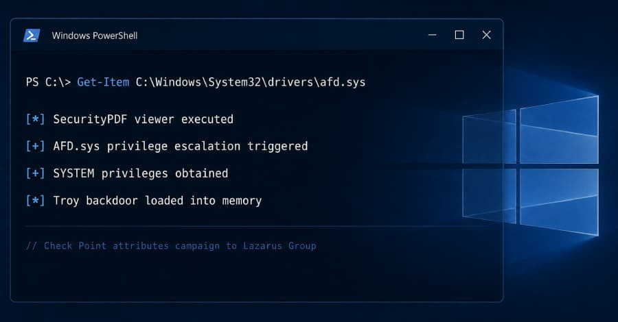 Lazarus Exploits Windows Zero-Day to Gain SYSTEM Access and Deploy Backdoor