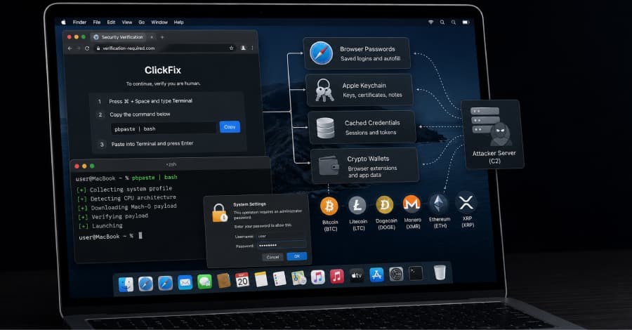 ClickFix Attacks Deliver macOS Stealer That Can Drain Crypto Wallets