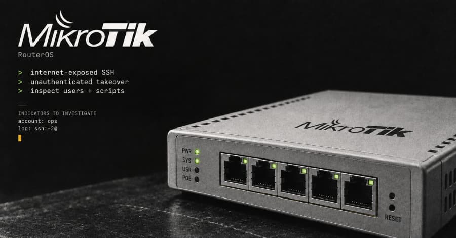 Attackers Hijack MikroTik Routers Through Internet-Exposed SSH Without Authentication
