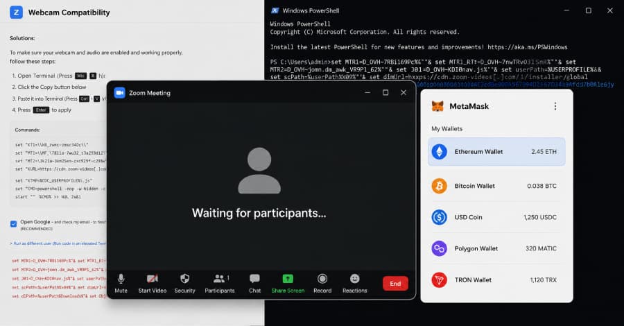 BlueNoroff Zoom Phishing Kit Profiles Crypto Wallets Before Malware Delivery