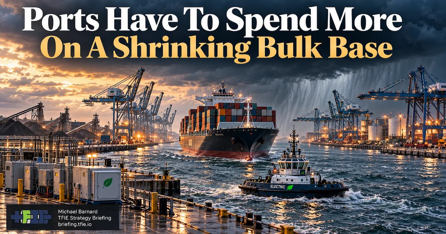 Ports Need More Capital As Their Bulk Cargo Base Shrinks