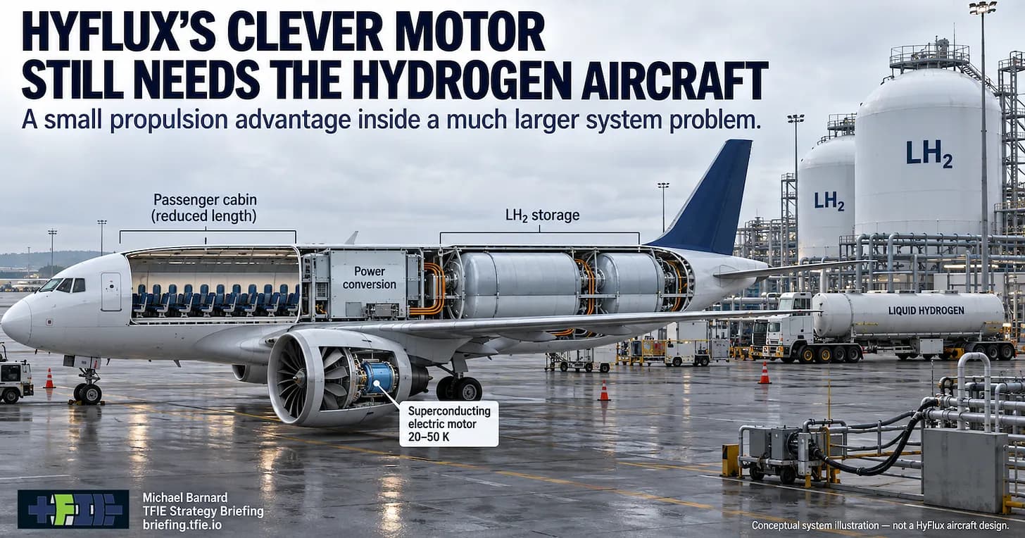 HyFlux’s Superconducting Motor Might Work. Hydrogen Aviation Is The Hard Part.