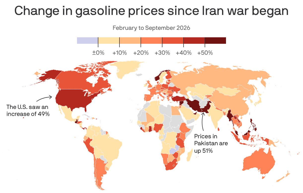 Iran war causes global pain at the pump