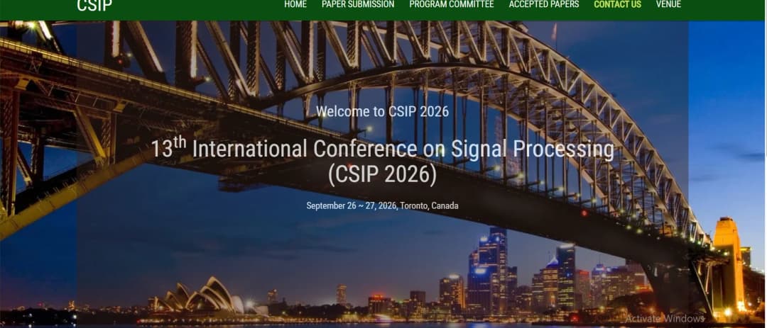 13th International Conference on Signal Processing (CSIP 2026)