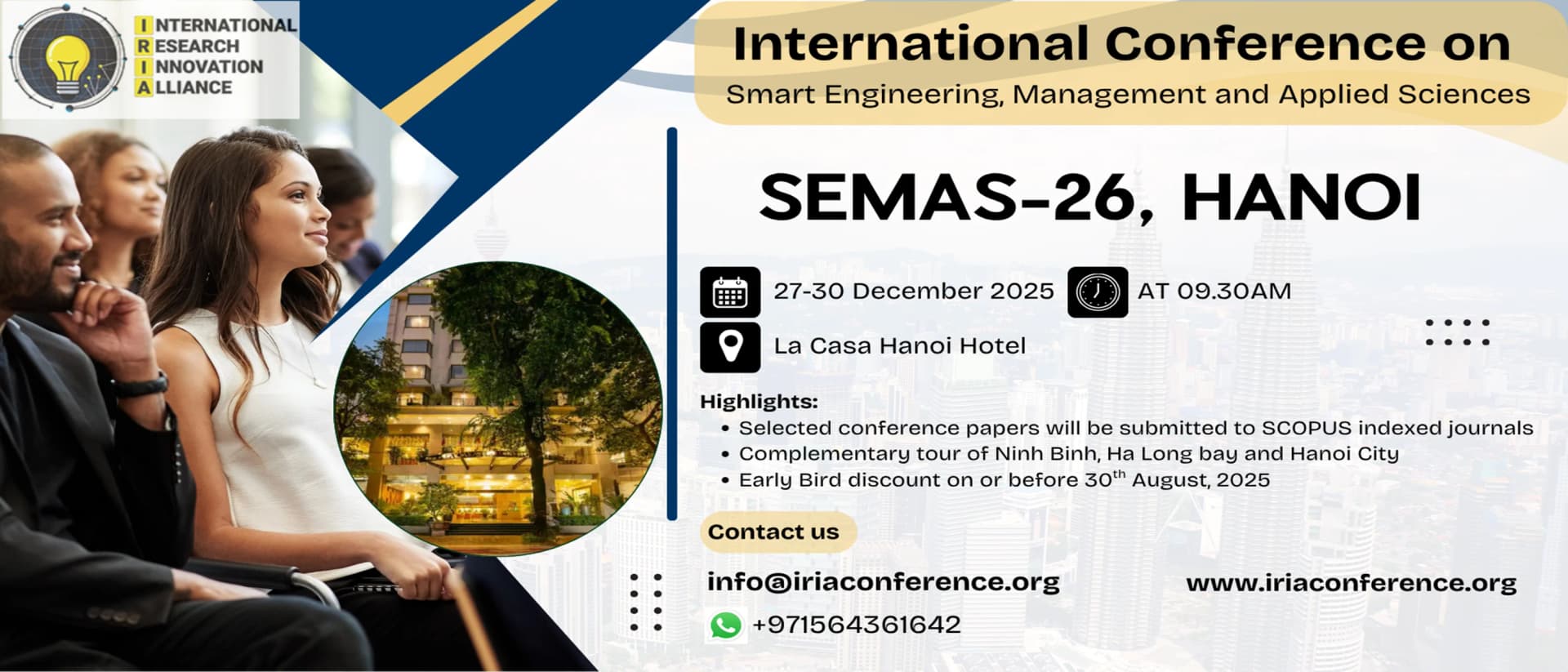 International Conference on Smart Engineering, Management and Applied Sciences (SEMAS-26) banner
