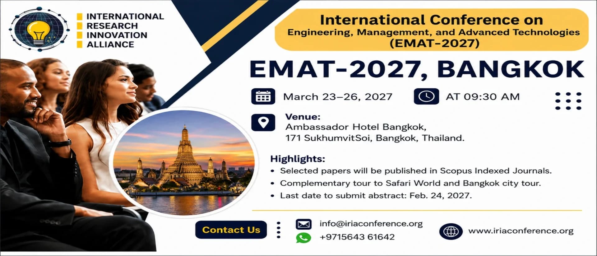 International conference on Engineering, Management, and Advanced Technologies (EMAT-2027)