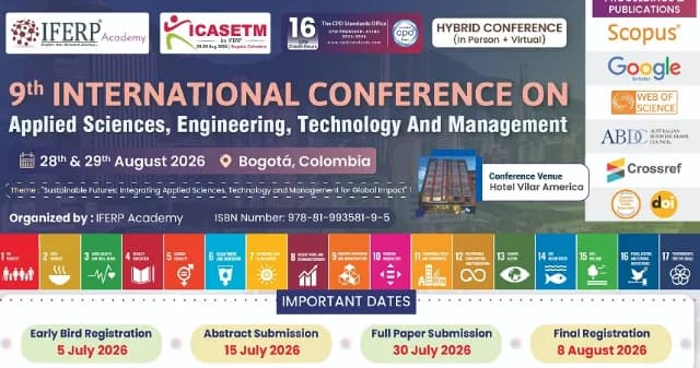 9th International Conference on Applied Sciences, Engineering, Technology and Management logo