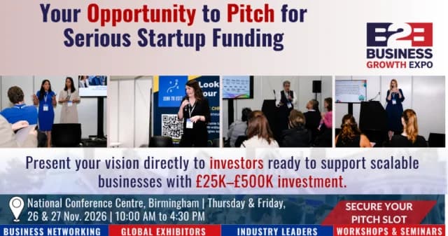 Birmingham Business Growth Expo 2026 | Join Us As Investment Pitch Fest