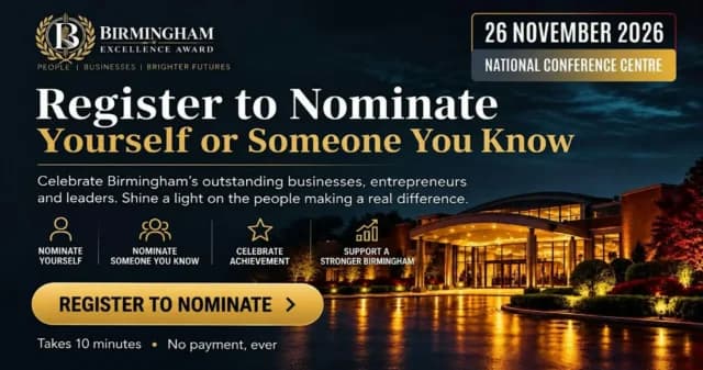 Birmingham Excellence Awards 2026–27 | Register Your Interest to Nominate logo