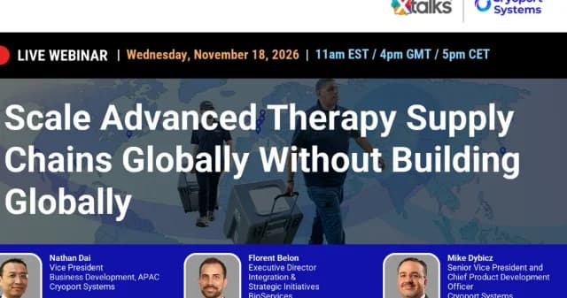 Scale Advanced Therapy Supply Chains Globally Without Building Globally logo