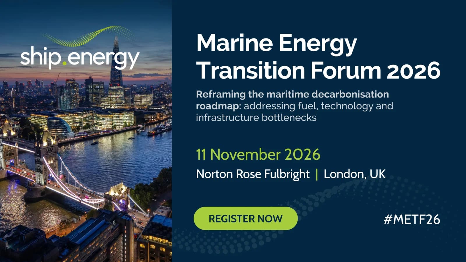 Marine Energy Transition Forum 2026 to Address the Critical Bottlenecks Holding Back Maritime Decarbonisation