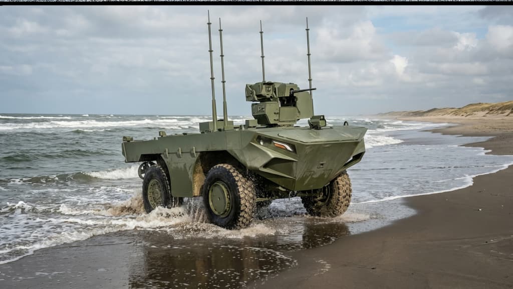 Turkish FNSS unveils unmanned amphibious assault vehicle