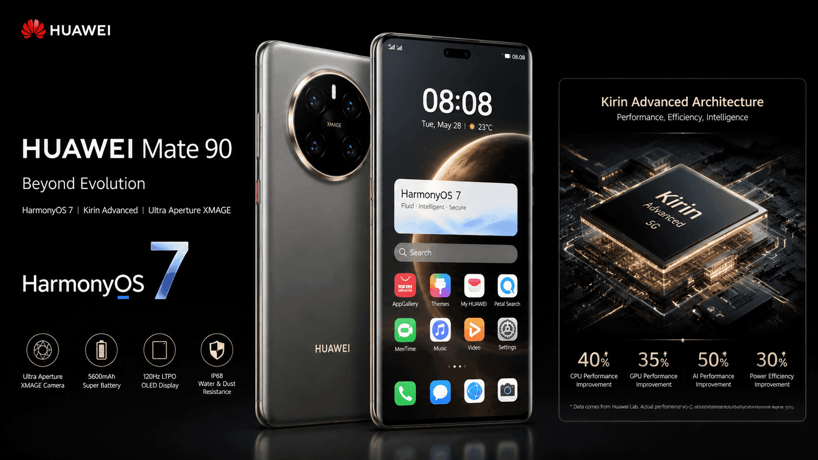 Huawei Mate 90 Series Confirmed: Debuts HarmonyOS 7 and Tao's Law Kirin Chip, Taking on iPhone 18 Pro