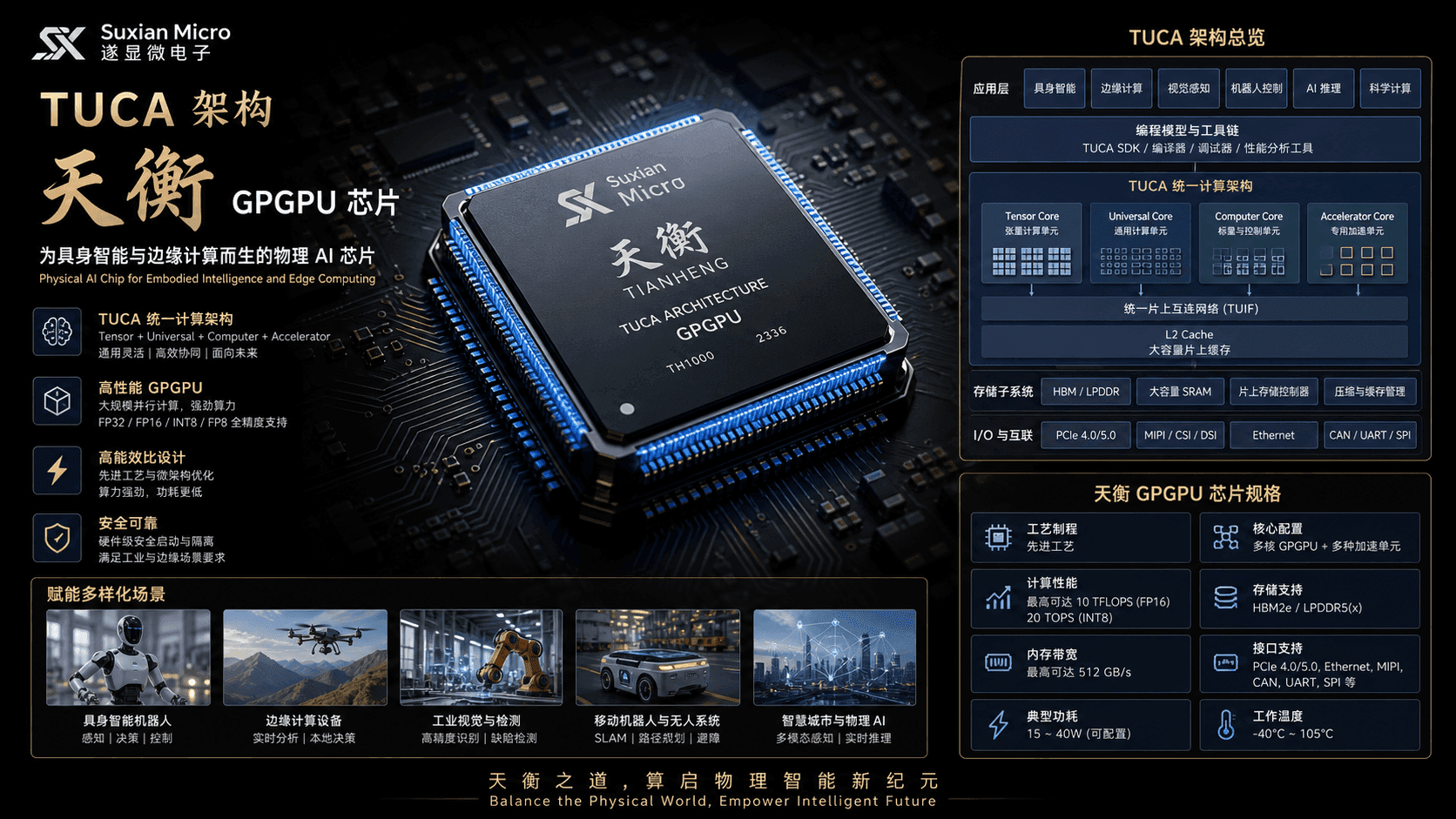 When GPU Goes to the Physical World, Tianjin Gets a Domestic GPU: Suxian Micro Releases TUCA Unified Computing Architecture and Tianheng GPGPU for Embodied Intelligence
