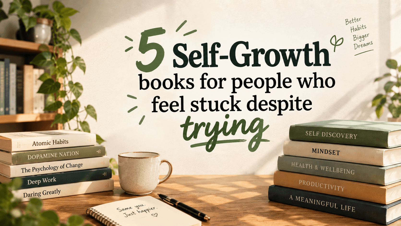 5 Self-growth books for people who feel stuck despite trying