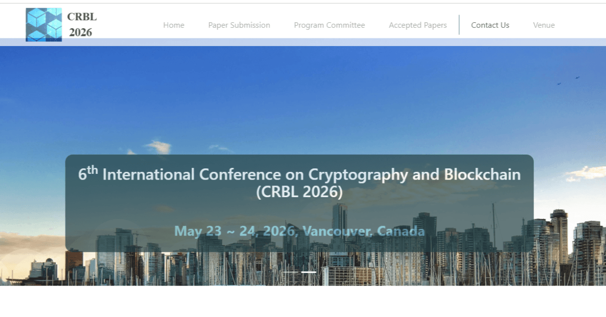 6th International Conference on Cryptography and Blockchain (CRBL 2026) logo