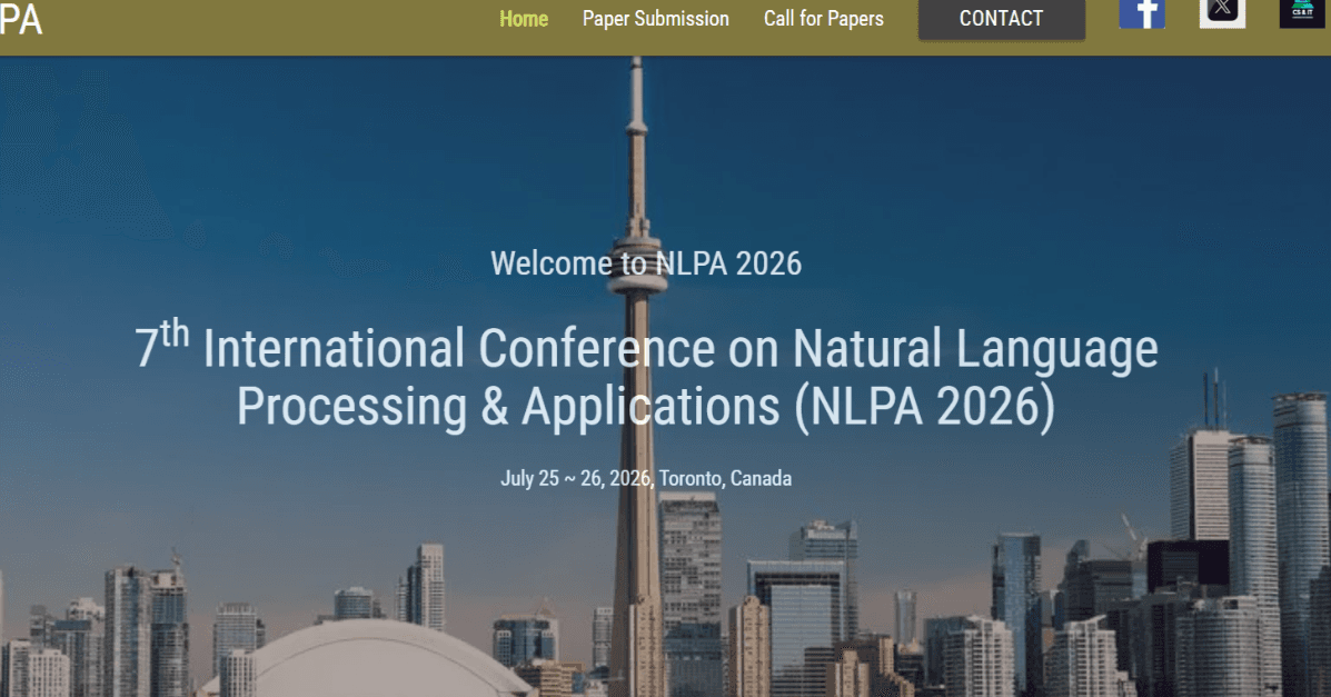 7th International Conference on Natural Language Processing & Applications (NLPA 2026) logo