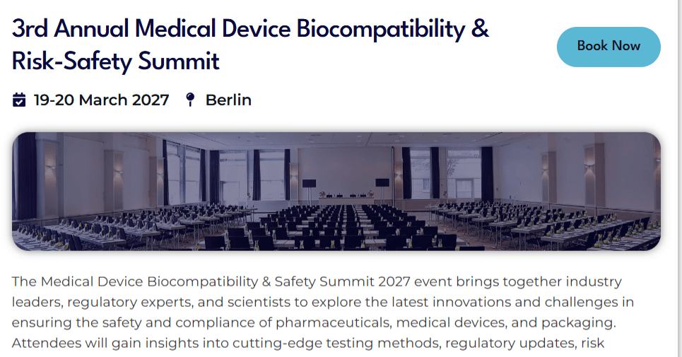 3rd Annual Medical Device Biocompatibility & Risk-Safety Summit logo