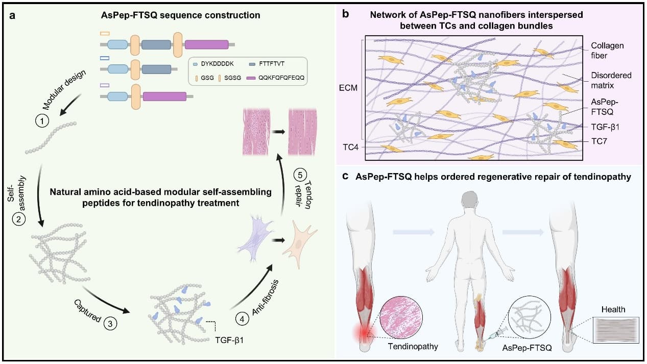 Tsinghua researchers develop an in situ TGF-β1 capture strategy to promote tendon regeneration